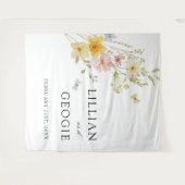 Moderne Elegante Wildblume Frühjahrssommer Hochzei Wandteppich (Vorderseite (Horizontal))