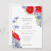 Moderne, elegante Wildblume Hochzeit Einladung (Vorderseite)