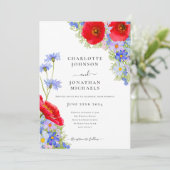 Moderne, elegante Wildblume Hochzeit Einladung (Stehend Vorderseite)