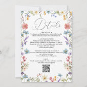 Moderne elegante Wildblume Script QR Code Hochzeit Einladung (Rückseite)