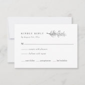 Moderne elegante Wildblume Wedding RSVP (Vorderseite)