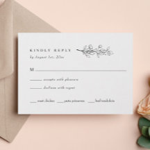 Moderne elegante Wildblume Wedding RSVP