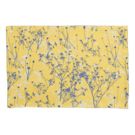 Moderne Elegante Wildblumen auf Senfgelb Kissenbezug