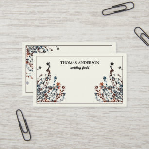 Moderne elegante Wildblumen-Blumen Visitenkarte