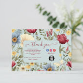 Moderne Elegante Wildblumen Dankeskarte (Stehend Vorderseite)