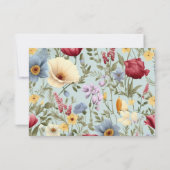 Moderne Elegante Wildblumen Dankeskarte (Rückseite)