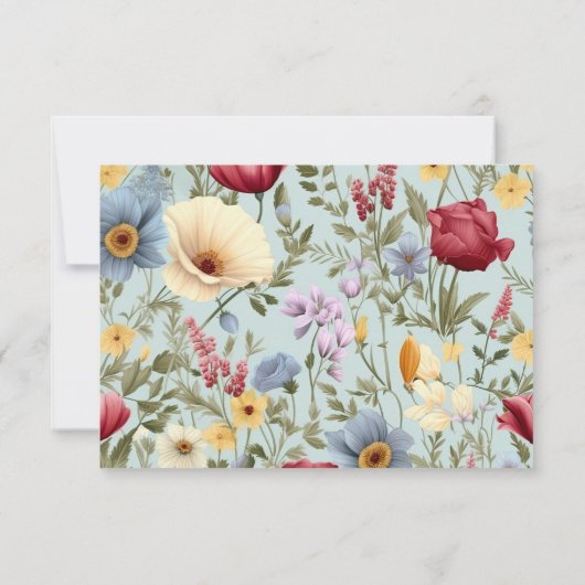 Moderne Elegante Wildblumen Dankeskarte (Rückseite)