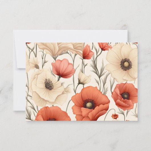 Moderne Elegante Wildblumen Dankeskarte (Rückseite)