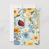 Moderne Elegante Wildblumen Dankeskarte (Rückseite)