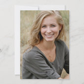 Moderne Elegante Wildblumen Foto Aquarellgradu Einladung (Rückseite)