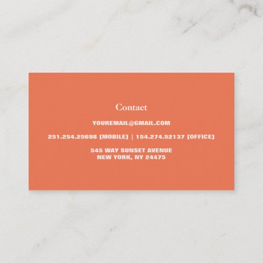 Moderne Elegante Wildblumen Visitenkarte (Rückseite)