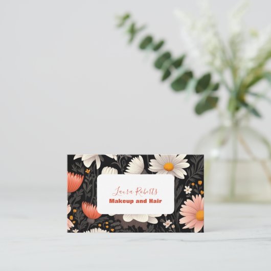 Moderne Elegante Wildblumen Visitenkarte (Stehend Vorderseite)