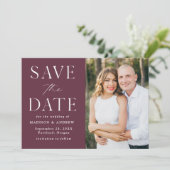 Moderne Elegante Wine Foto Save The Date (Stehend Vorderseite)