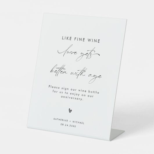 Moderne elegante Wine Liebe wird mit zunehmendem A Sockelschild (Vorderseite)