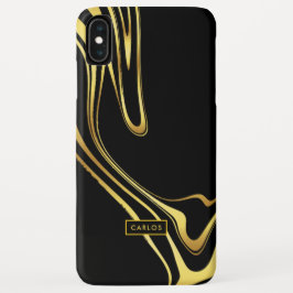 Moderne, elegante Wirbel aus Gold in Schwarz Case-Mate iPhone Hülle
