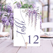 Moderne Elegante Wisteria Branch Floral Wedding Tischnummer