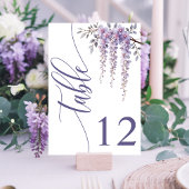 Moderne Elegante Wisteria Branch Floral Wedding Tischnummer