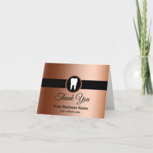 Moderne elegante Zahnarztpraxis Roségold Dankeskarte