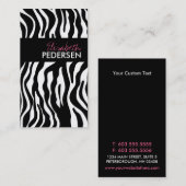 Moderne elegante Zebra-Druck-Visitenkarten Visitenkarte (Vorne/Hinten)