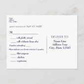 Moderne, elegante Zeichenkette von Lights Blue Wed Einladungspostkarte (Rückseite)