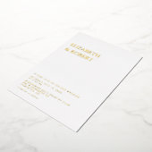 Moderne Elegante zeitlose Minimalistische Hochzeit Folieneinladung (Gedreht)