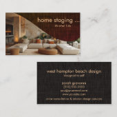 Moderne elegante Zuhause-Inszenierung Visitenkarte (Vorne/Hinten)