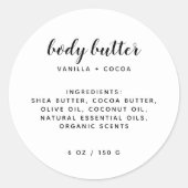 Moderne, elegante Zutaten aus Weiß Runder Aufkleber (Vorderseite)