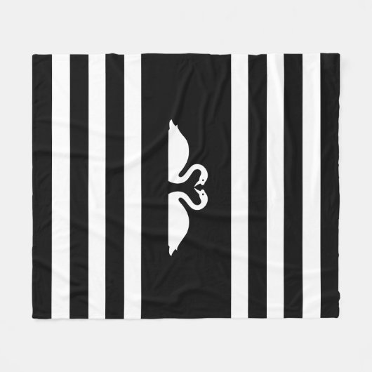 Moderne, elegante zwei Schwäne auf schwarz-weiß ge Fleecedecke (Vorderseite (Horizontal))