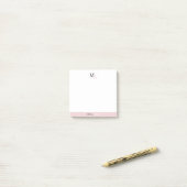 Moderne elegante zweifarbige Monogramm Post-it Klebezettel (Auf Schreibtisch)