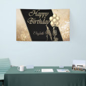 Moderne Eleganten, Ballons, Glas, Blume mit hoher  Banner (Messeveranstaltung)