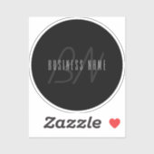 Moderne Elegantenbezeichnung & Monogramm | Dunkelg Aufkleber (Blatt)