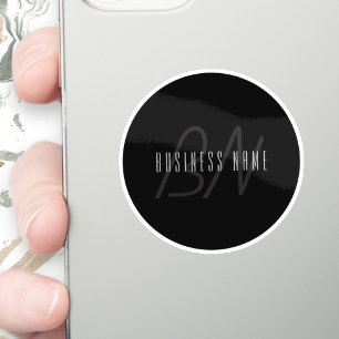 Moderne Elegantenbezeichnung & Monogramm   Dunkelg Aufkleber