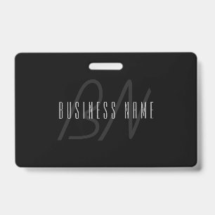 Moderne Elegantenbezeichnung & Monogramm Dunkelg Ausweis