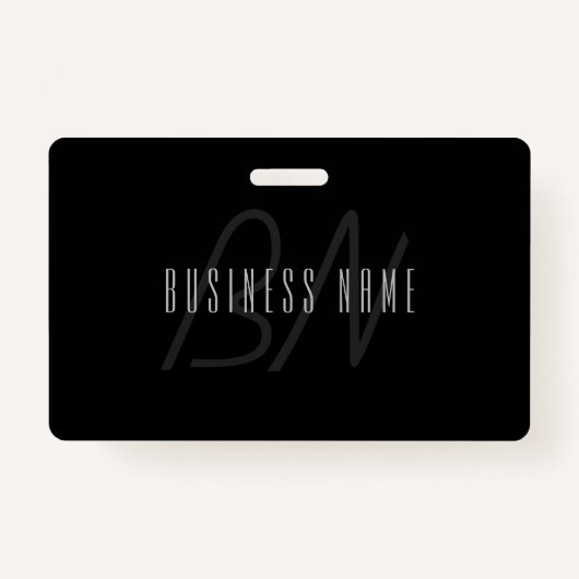 Moderne Elegantenbezeichnung & Monogramm | Dunkelg Ausweis (Vorderseite)