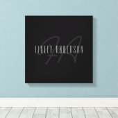 Moderne Elegantenbezeichnung & Monogramm | Dunkelg Leinwanddruck (Insitu (Holzboden))