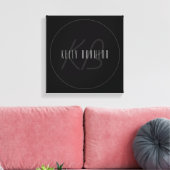 Moderne Elegantenbezeichnung & Monogramm | Dunkelg Leinwanddruck (Insitu (Wohnzimmer))