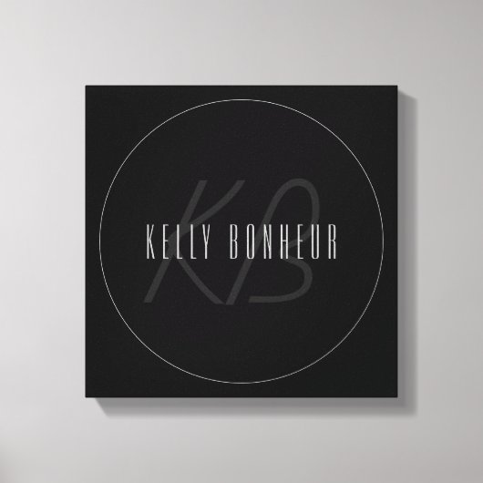 Moderne Elegantenbezeichnung & Monogramm | Dunkelg Leinwanddruck (Vorderseite)