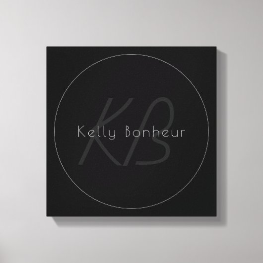 Moderne Elegantenbezeichnung & Monogramm | Dunkelg Leinwanddruck (Vorderseite)