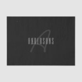 Moderne Elegantenbezeichnung & Monogramm | Dunkelg Seidenpapier (Vorderseite)