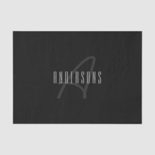 Moderne Elegantenbezeichnung & Monogramm   Dunkelg Seidenpapier