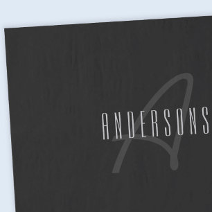 Moderne Elegantenbezeichnung & Monogramm Dunkelg Seidenpapier