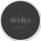 Moderne Elegantenbezeichnung & Monogramm | Transpa Aufkleber (Vorderseite)