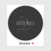 Moderne Elegantenbezeichnung & Monogramm | Transpa Aufkleber (Blatt)