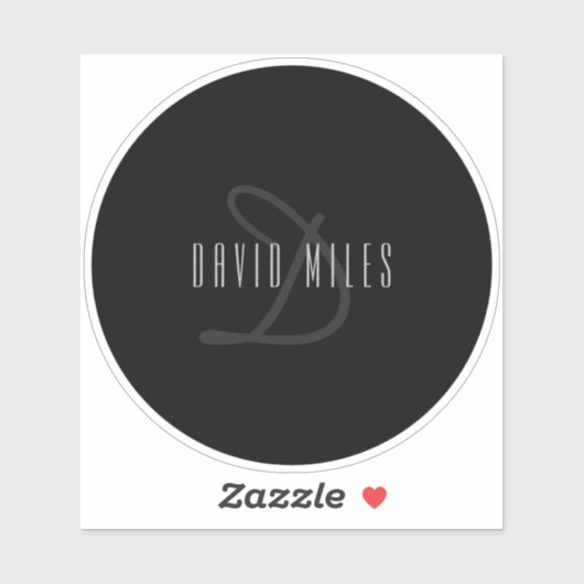 Moderne Elegantenbezeichnung & Monogramm | Transpa Aufkleber (Blatt)