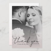 Moderne Elegantes Rosa Foto Hochzeit Dankeskarte (Vorne/Hinten)