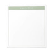Moderne Elegantsage Green Einfache Grenze Name Notizblock (Vorderseite)