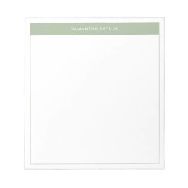 Moderne Elegantsage Green Einfache Grenze Name Notizblock
