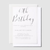 Moderne Eleganz 60. Geburtstag Pergament Einladungen (Versetzt)