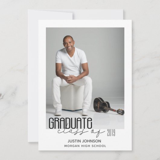 Moderne Eleganz ⎢ Abschluss Fotokarte Feiertagskarte (Vorderseite)