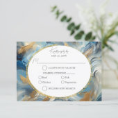 Moderne Eleganz: Blue White Gold UAWG RSVP Karte (Stehend Vorderseite)